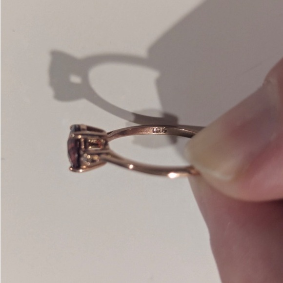 Brand New Garnet and Diamond 10k Rose Gold Ring $418 - Picture 7 of 7